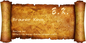Brauner Keve névjegykártya